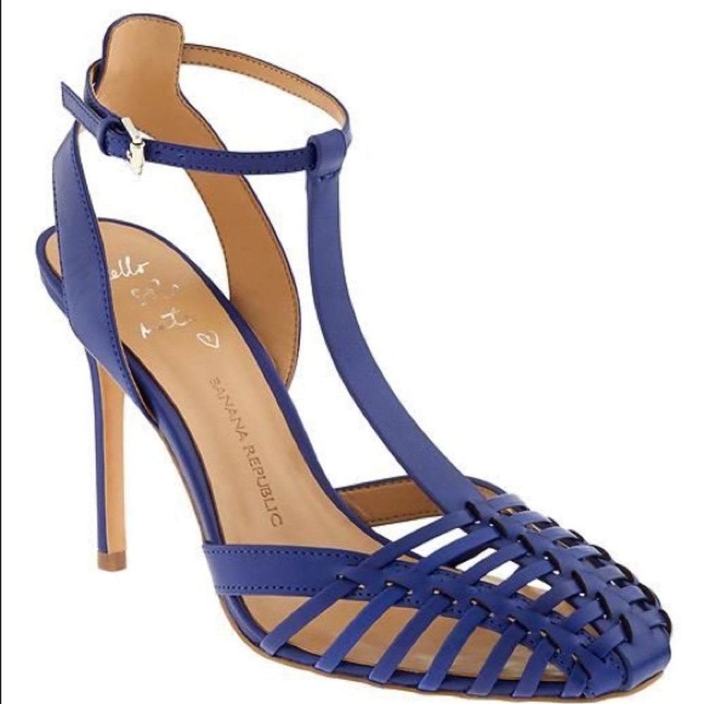 Banana Republic Vienna Blue Heels - Size 7.5 - T Strap